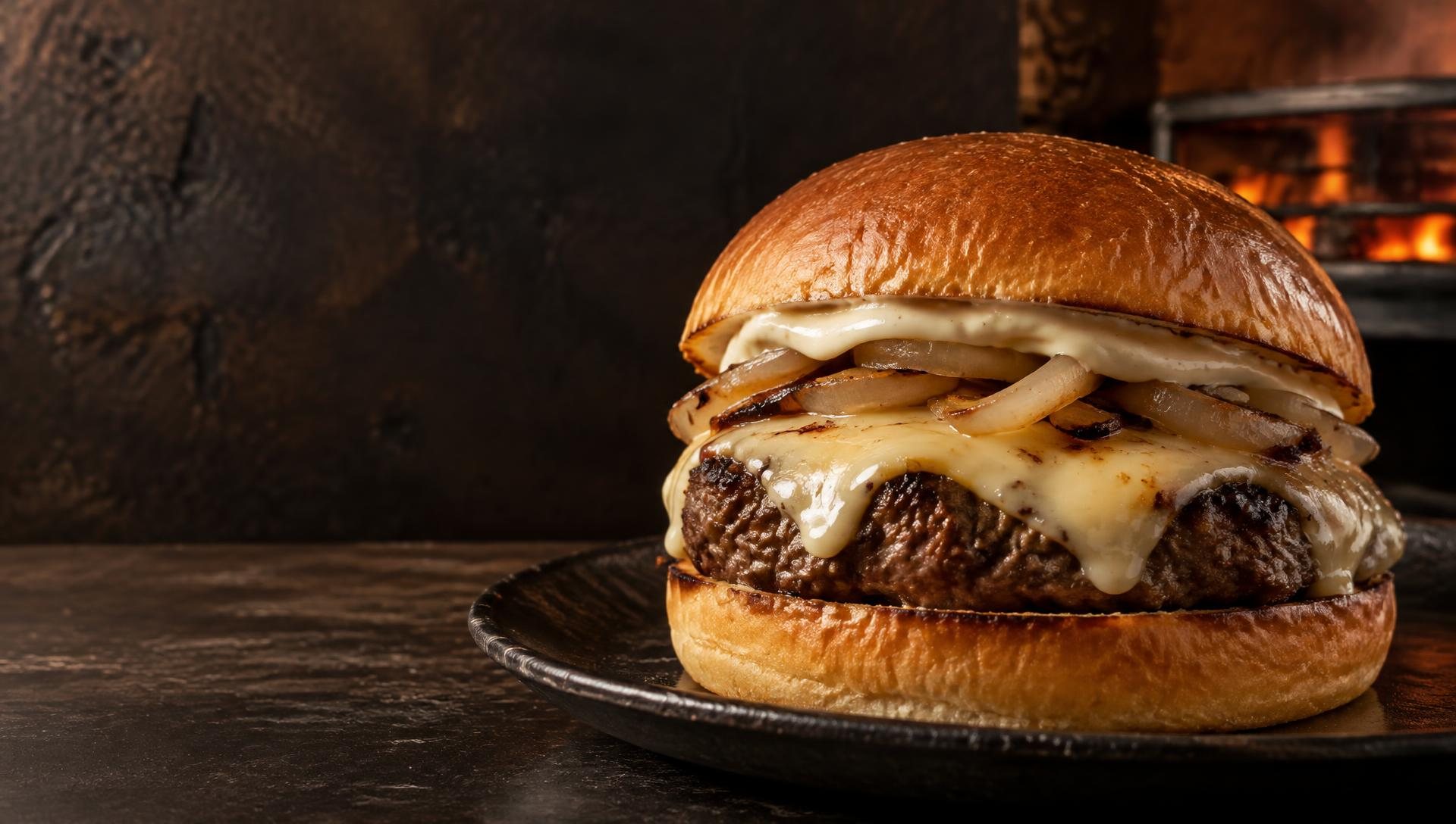 Brasa da Casa: brioche tostado, burger e queijo derretido